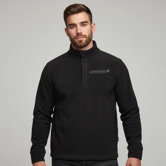 Banana Republic Other - Banana Republic Mens Black Fleece Jacket Size L